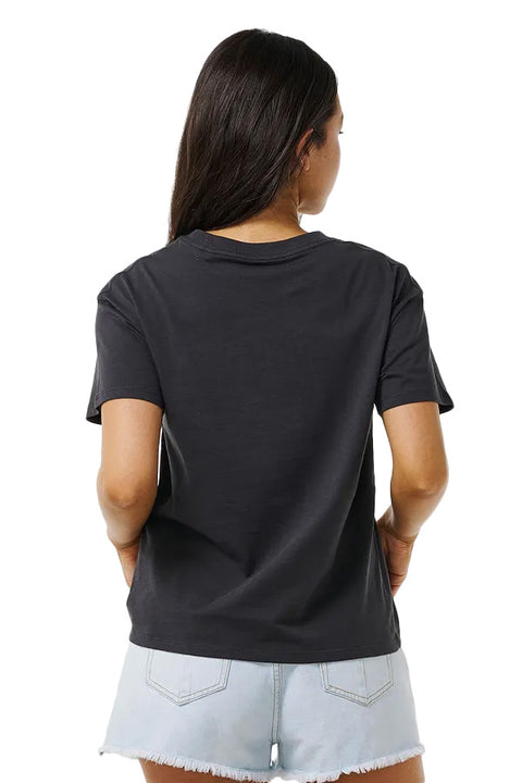 Rip Curl Wave Dancer Relaxed Tee - Washed Black- Back