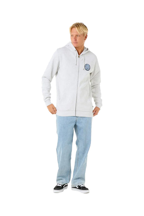 Rip Curl Wettie Passage Icon Zip Through - Grey Heather - Full Body