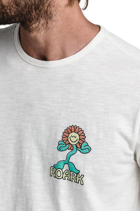 Roark Destroy Enjoy Premium Tee - Off White - Front Chest Detail