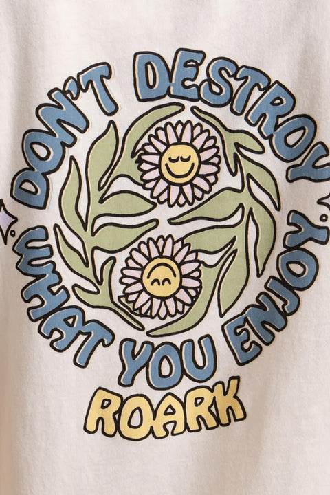 Roark Enjoy Everyday Premium Tee - Coconut - Back Closeup