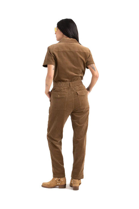 Roark Layover Cord Jumpsuit - Otter - Back