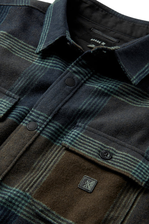 Roark Revival Nordsman Flannel - Deep Navy - Collar