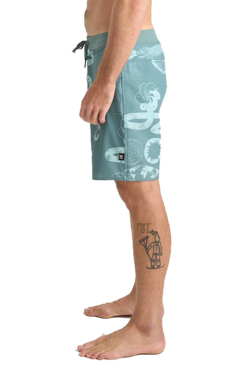 Roark Revival Passage Boardshorts - Slate Green- Side