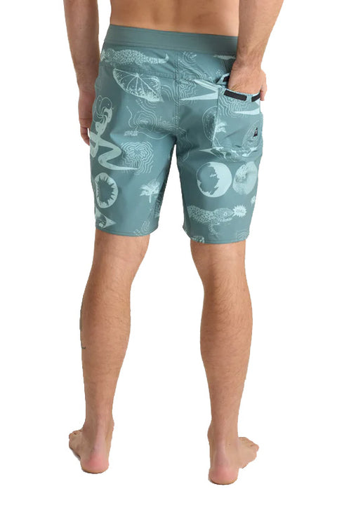 Roark Revival Passage Boardshorts - Slate Green- Back