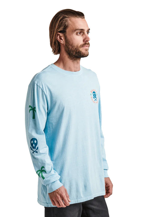 Roark Revival Guideworks Skull Long Sleeve Premium Tee - Light Blue - Side