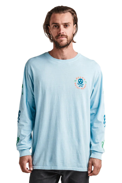 Roark Revival Guideworks Skull Long Sleeve Premium Tee - Light Blue