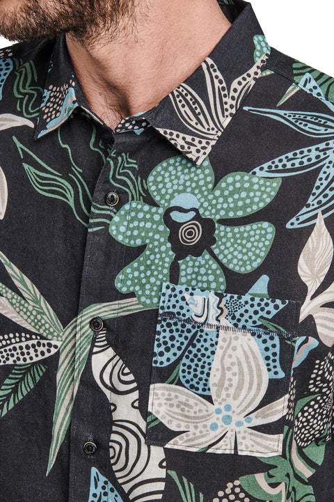Roark Revival Journey Shirt - Paradiso Dark Navy - Closeup