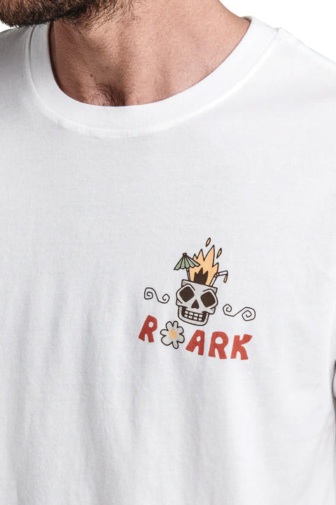 Roark Revival Liquid Lounge Organic Cotton Tee - White - Chest Closeup