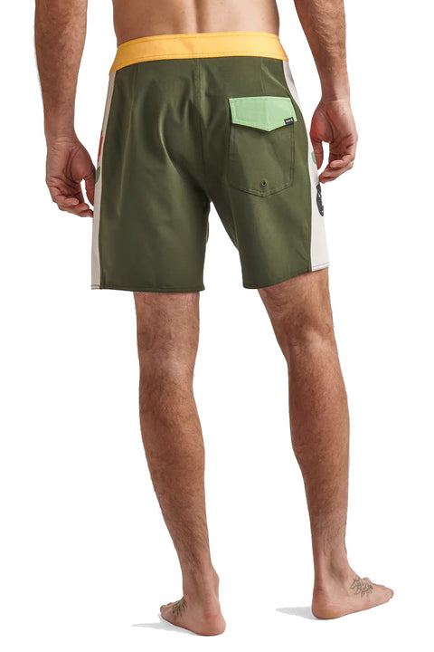 Roark Revival Passage 17" Boardshorts - Panel Deep Roots Dark Military - Back