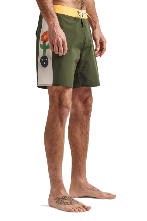 Roark Revival Passage 17" Boardshorts - Panel Deep Roots Dark Military - Side