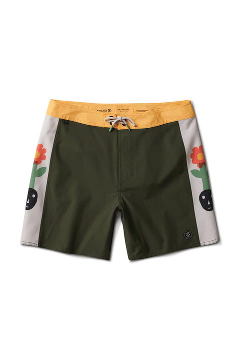 Roark Revival Passage 17" Boardshorts - Panel Deep Roots Dark Military - Front No Model