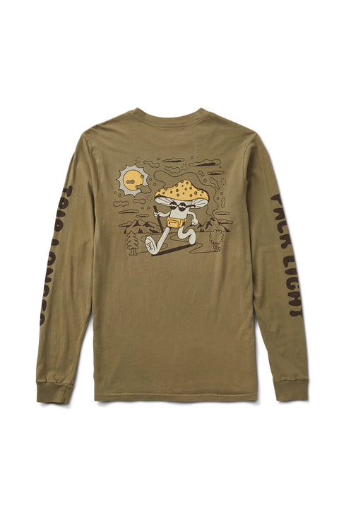 Roark Trip Longer L/S Premium Tee - Dusty Green - Back