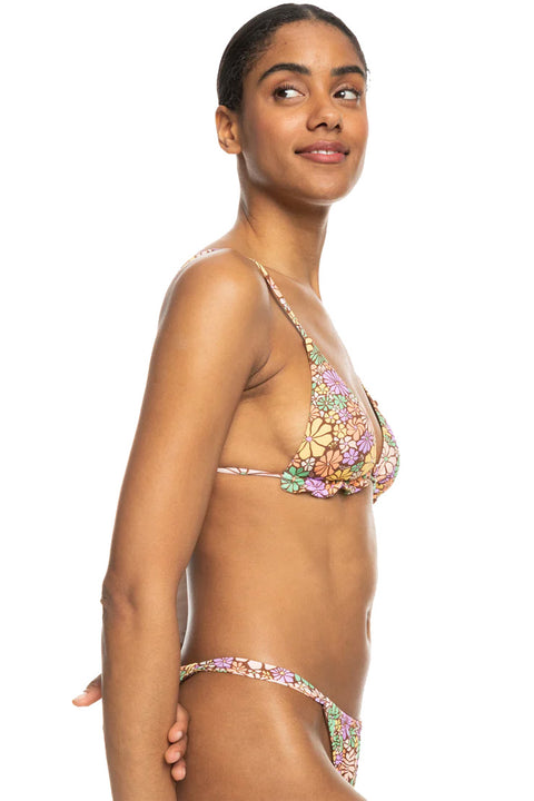Roxy All About Sol Mini Tiki Triangle Bikini Top - Root Beer All About Sol Minii - Side