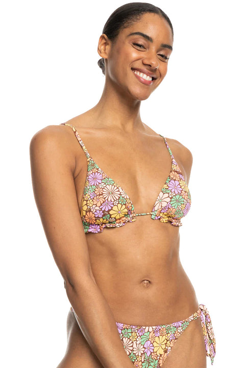 Roxy All About Sol Mini Tiki Triangle Bikini Top - Root Beer All About Sol Mini