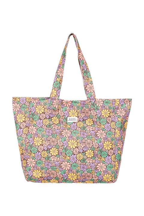 Roxy Anti Bad Vibes Printed Beach Bag - Root Beer All About Sol Mini - Front