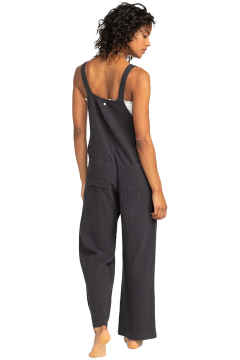 Roxy Beachside Dreaming Overall Jumpsuit - Phantom- Back