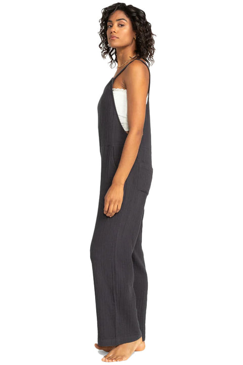 Roxy Beachside Dreaming Overall Jumpsuit - Phantom- Side