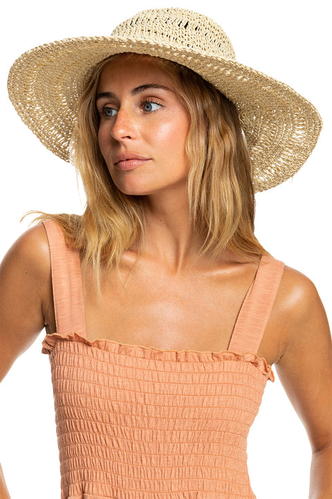Roxy Bohemian Lover Sun Hat - Natural - On Model