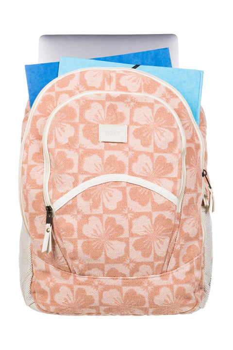 Roxy Cute Palm Large Backpack - Pale Dogwood Sun Clik - Open