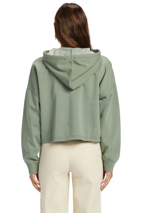 Roxy Drakes Cove Half-Zip Hoodie - Agave Green - Back