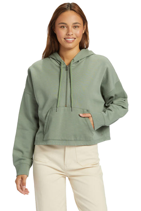 Roxy Drakes Cove Half-Zip Hoodie - Agave Green