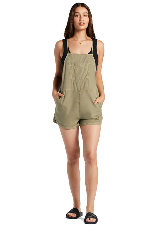 Roxy Fresh Set Coverall Romper - Deep Lichen Green
