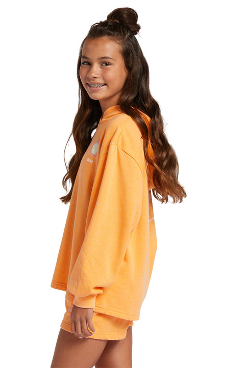 Roxy Girl's 4-16 Sun My Sweet Sun B Hoodie - Mock Orange - Side