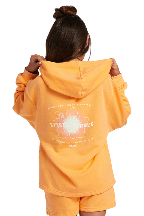 Roxy Girl's 4-16 Sun My Sweet Sun B Hoodie - Mock Orange - Back