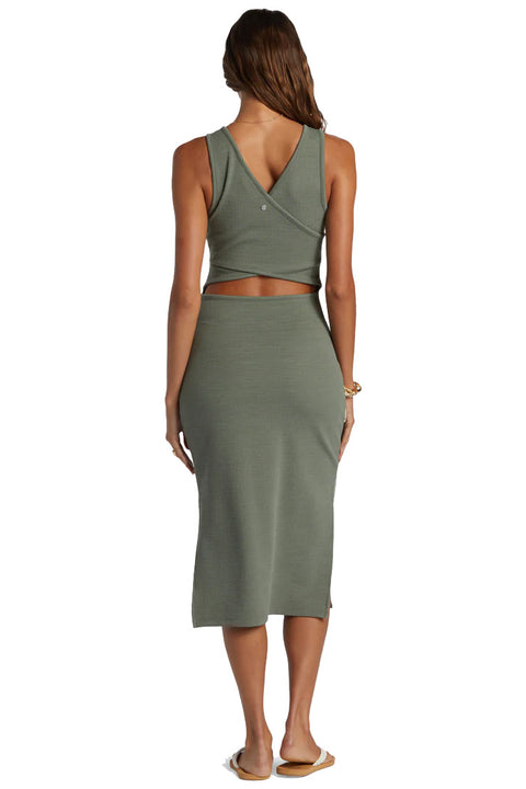 Roxy Good Keepsake Midi Dress - Agave Green- Back