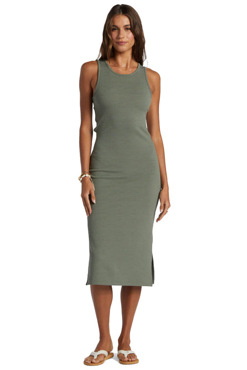 Roxy Good Keepsake Midi Dress - Agave Green- Front