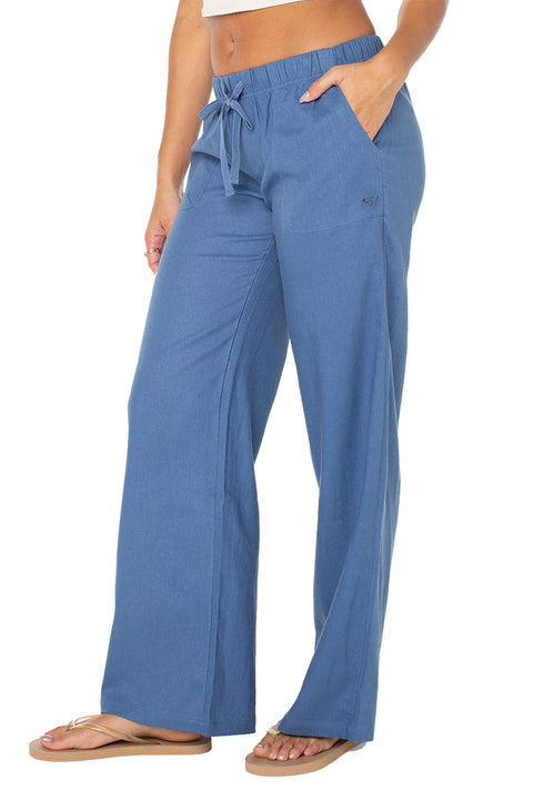 Roxy Lagoon Pant - Blue Horizon Solid- Side