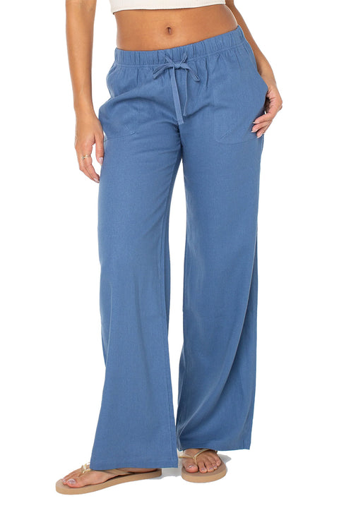 Roxy Lagoon Pant - Blue Horizon Solid- Front