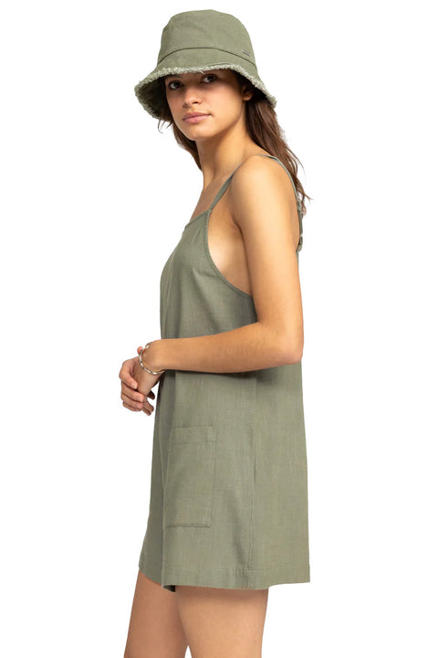 Roxy Lavender Haze Romper - Agave Green - Side