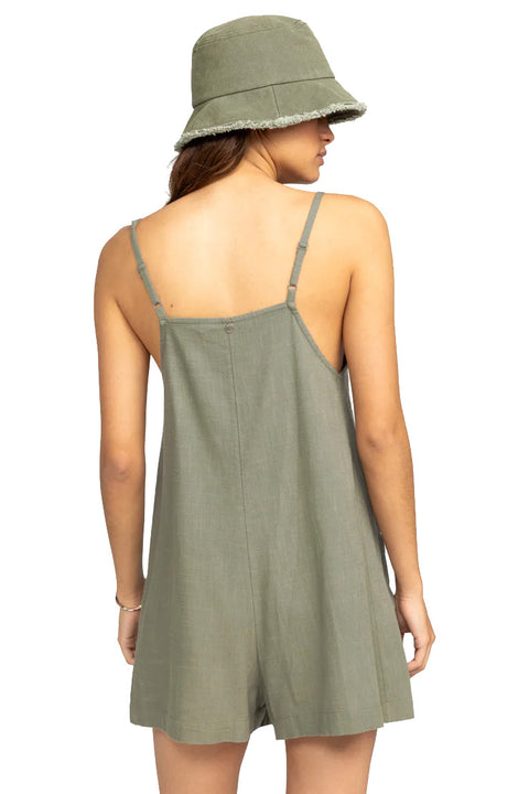 Roxy Lavender Haze Romper - Agave Green - Back