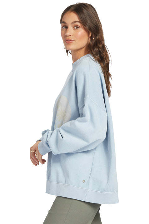 Roxy Lineup Oversized Crew - Clear Sky - Side