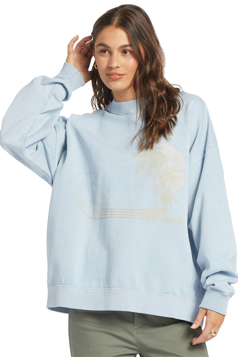 Roxy Lineup Oversized Crew - Clear Sky
