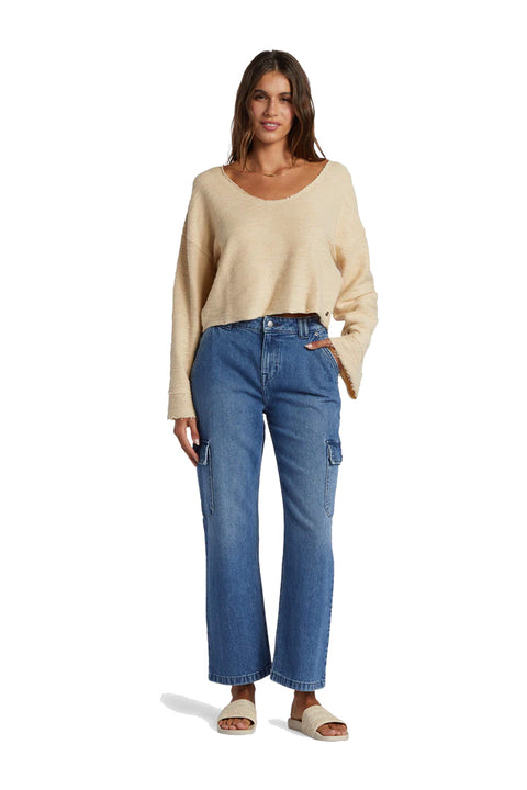 Roxy Made For You V-Neck Sweater - Tapioca - Full