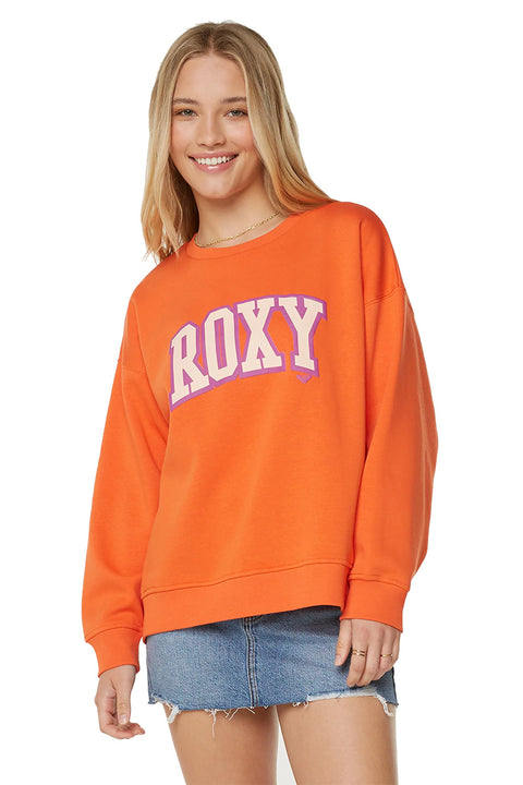 Roxy Morning Hike Crewneck - Tigerlily Roxy College- Front
