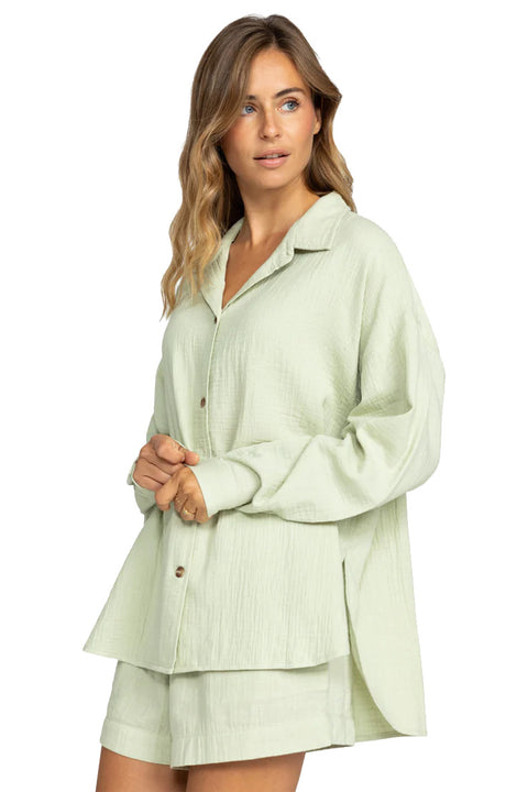 Roxy Morning Time Shirt - Laurel Green - Side