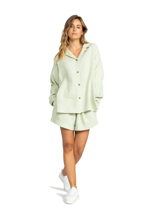 Roxy Morning Time Shirt - Laurel Green - Full