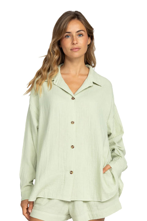 Roxy Morning Time Shirt - Laurel Green