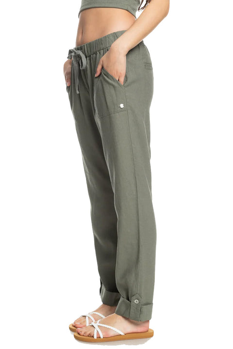 Roxy On The Seashore Cargo Pants - Agave Green- Side