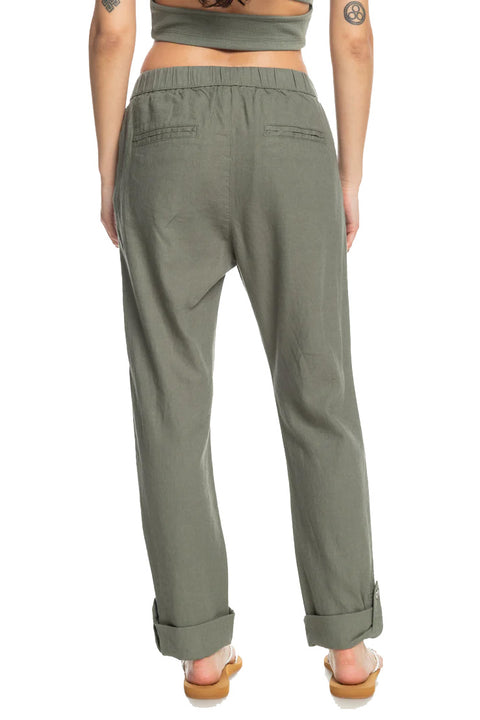 Roxy On The Seashore Cargo Pants - Agave Green- Back