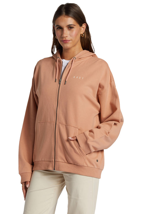 Roxy Oversized Evening Hike Hoodie - Cafe Creme - Side