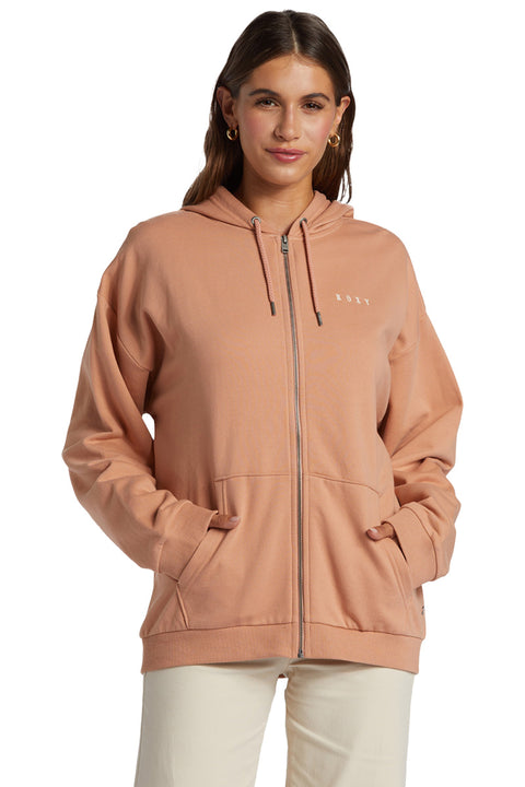 Roxy Oversized Evening Hike Hoodie - Cafe Creme