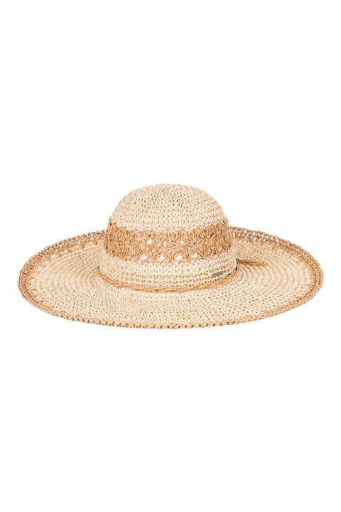 Roxy Pretty As A Flower Sun Hat- Natural- Front