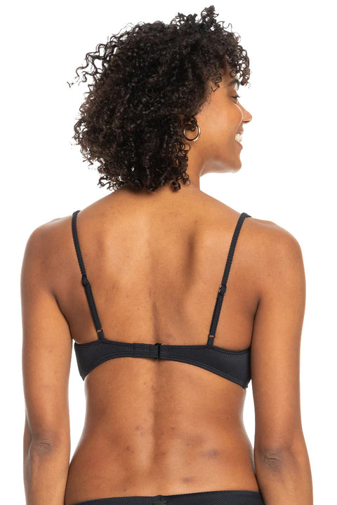 Roxy Rib Roxy Love The Oceana V Bikini Top - Anthracite - Back