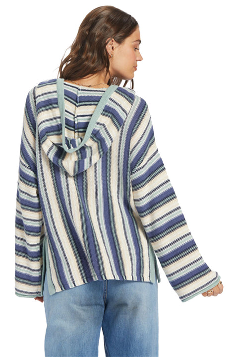 Roxy Sayulita Poncho - Tapioca Nautical Stripe - Back