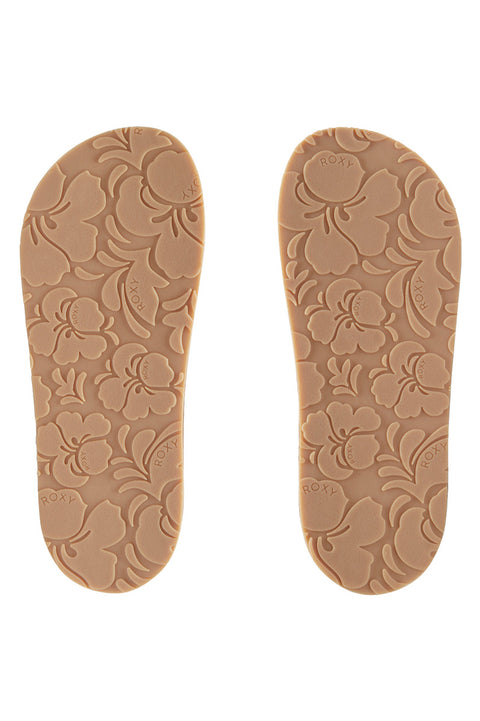 Roxy Slippy Crochet Sandals - Light Blue / Brown - Soles