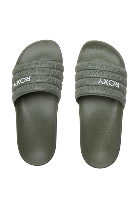 Roxy Slippy Water-Friendly Sandals - Army Green - Top